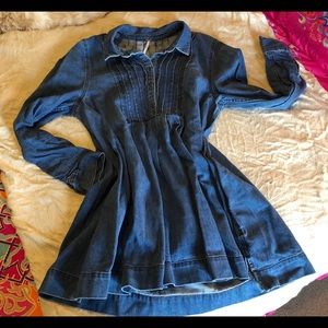 Long sleeve Denim Swing Dress
